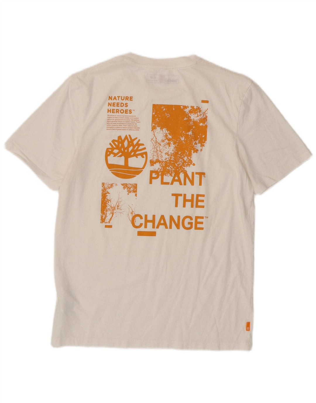 Timberland Camiseta con gráfico de ajuste regular para hombre Top Small White Cotton