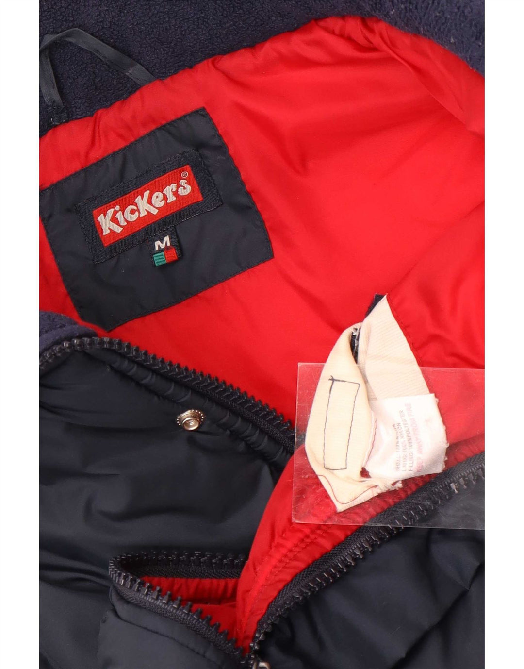 Kickers Chaqueta acolchada para hombre UK 38 Medium Azul marino Colorblock Nylon