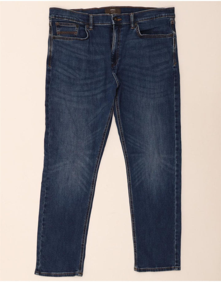 Marks & Spencer Jeans ajustados para hombre W36 L29 Algodón azul
