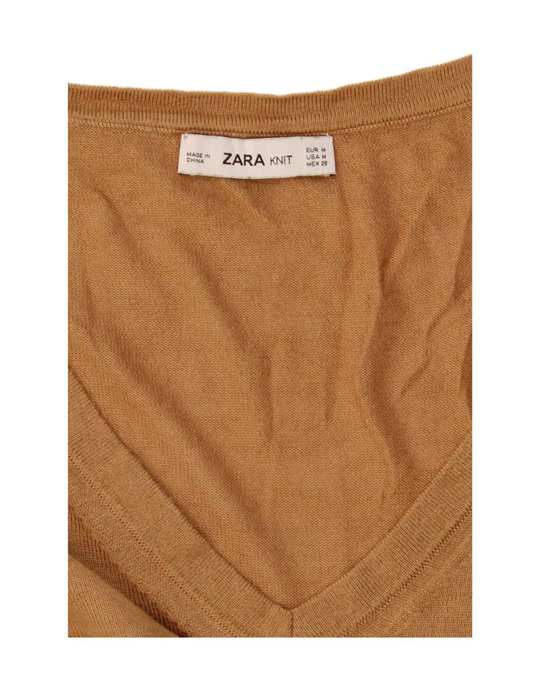Zara Mujer Jersey Oversize con Cuello en V UK 44 Marrón Medio