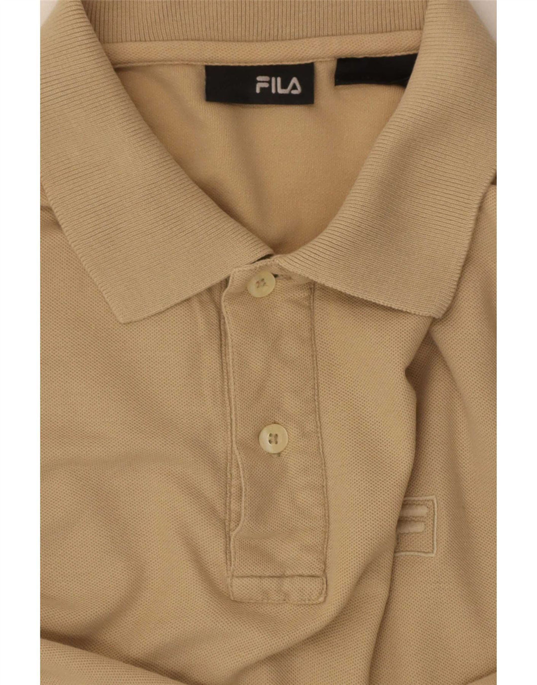 Fila Polo De Manga Corta De Ajuste Regular Para Hombre Beige Medio