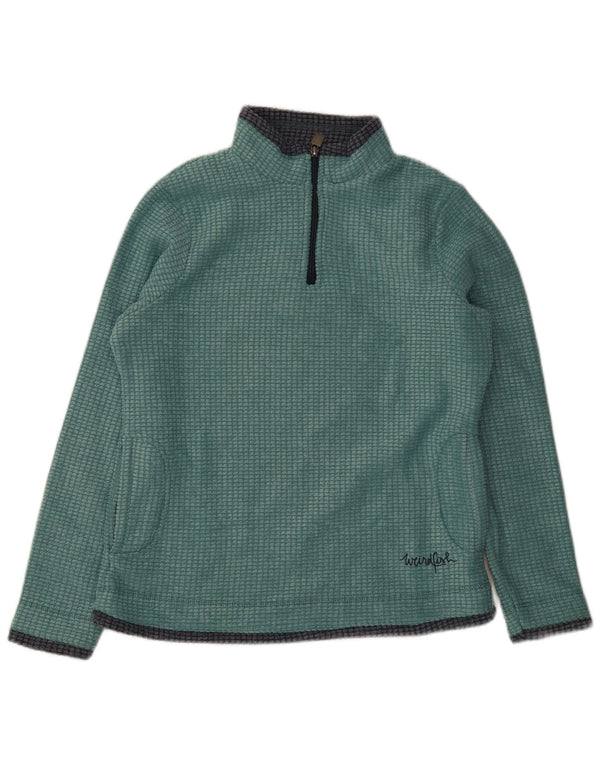 Weird Fish Jersey de forro polar con cuello y cremallera para mujer UK 40 Poliéster verde medio