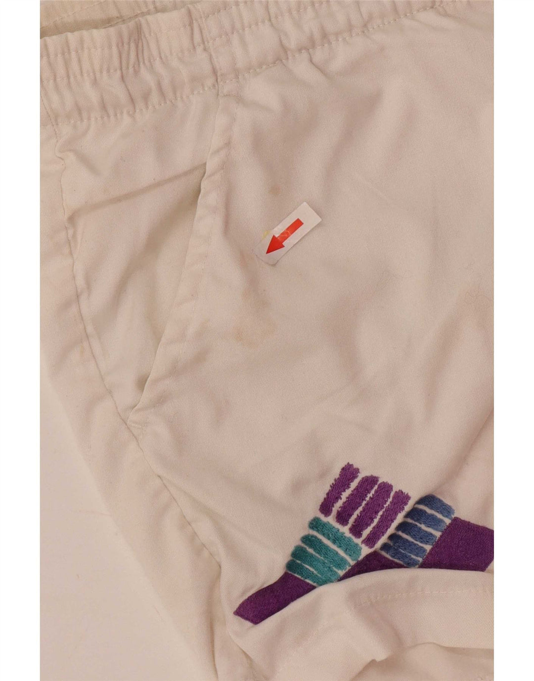 Sergio Tacchini Pantalones cortos deportivos con gráficos para hombre IT 46 Small White Poliéster