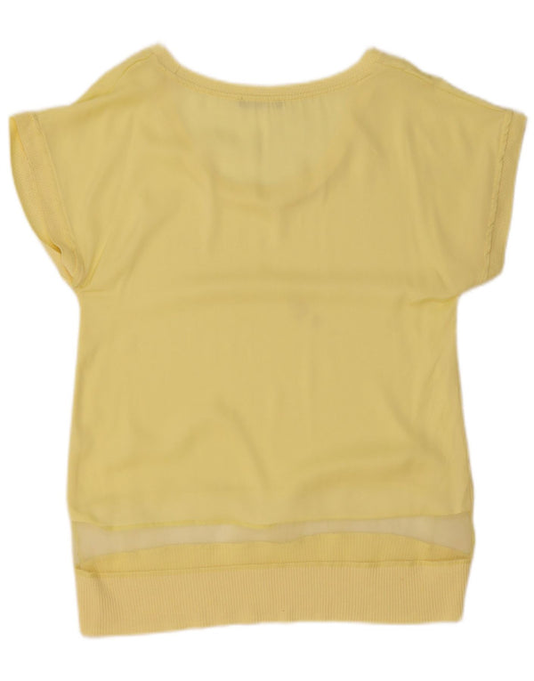 Zara Mujer Blusa Top UK 10 Small Amarillo