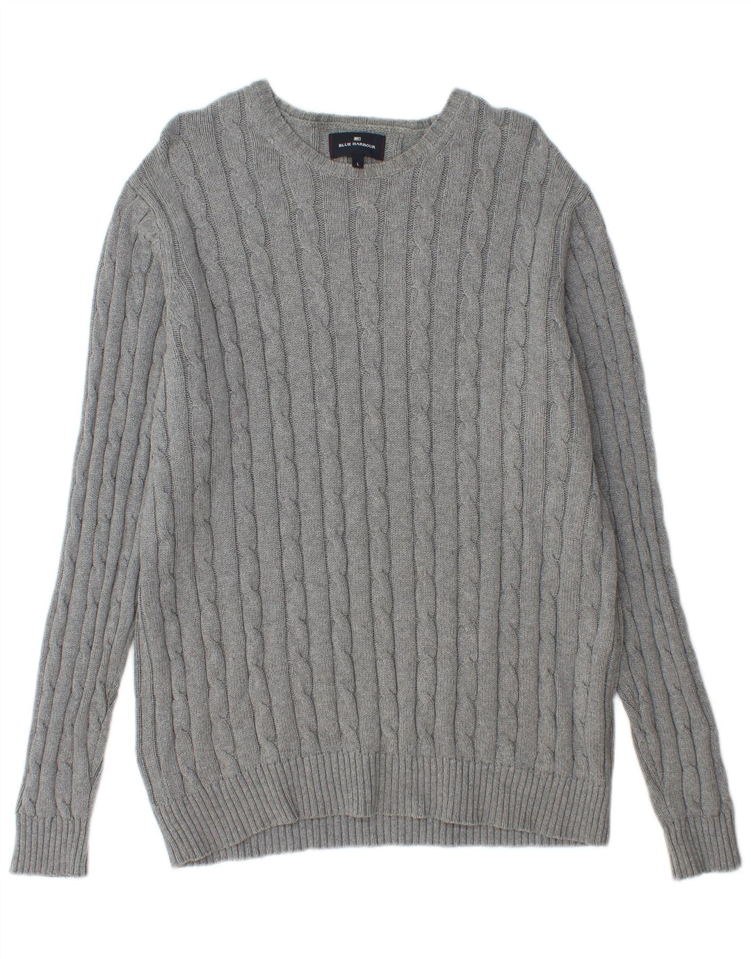 Marks & Spencer Suéter tipo jersey con cuello barco en color azul para hombre, talla grande, gris