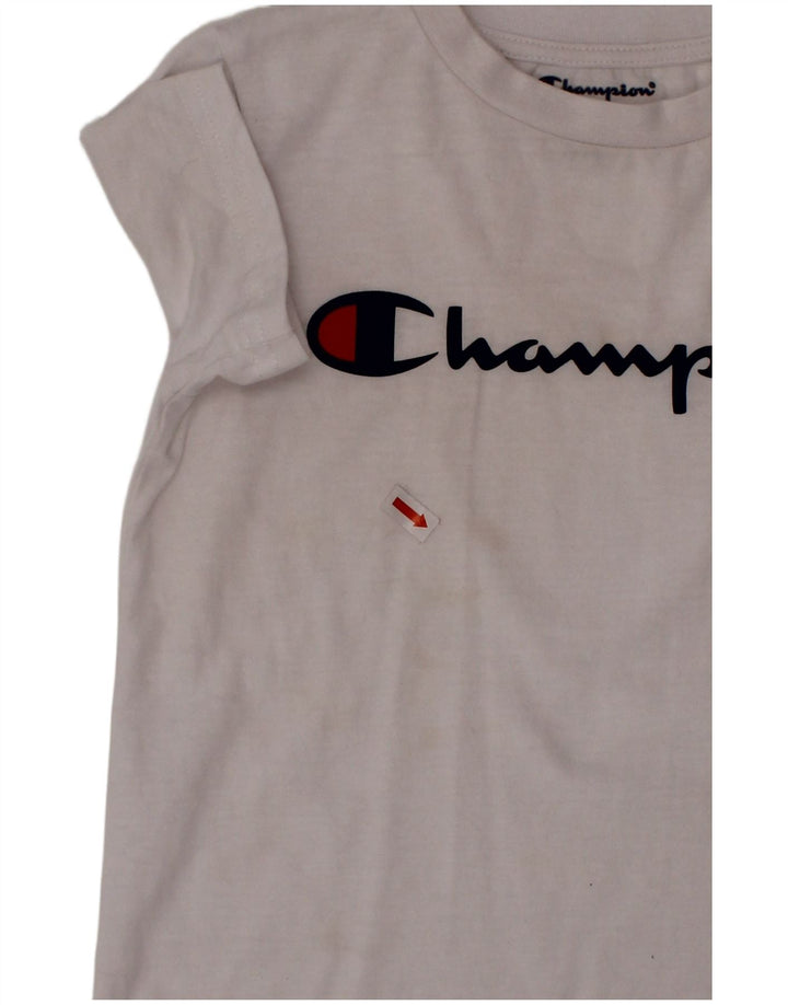 CHAMPION Camiseta gráfica para niño 4-5 años Algodón blanco