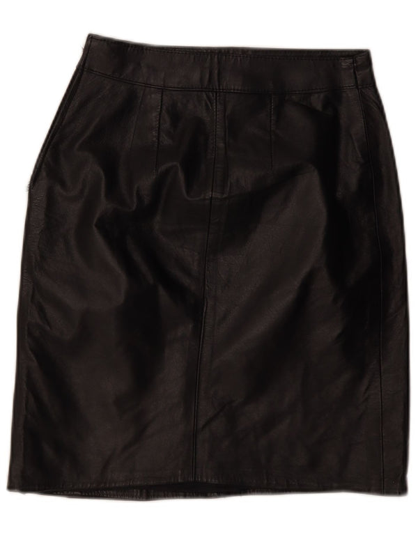 Falda de cuero vintage para mujer W24 XS Negro