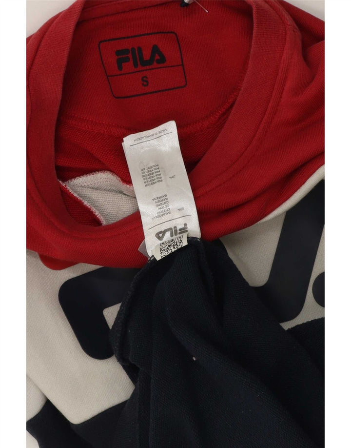 Fila Hombre Graphic Sudadera Jumper Small Multicolor Colorblock Algodón
