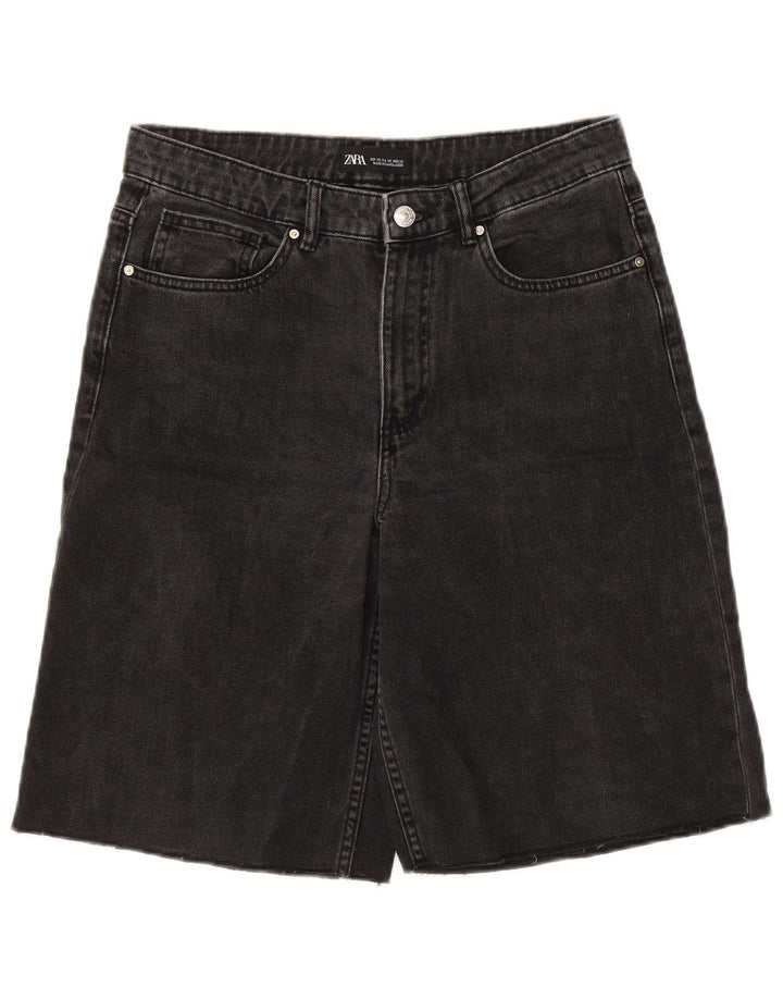 Zara Pantalones cortos de mezclilla para mujer EU 38 Small W28 Gris