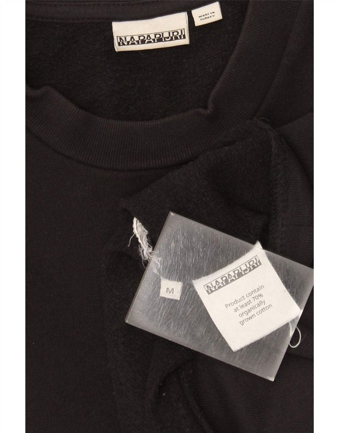 Napapijri Hombre Sudadera Gráfica Jumper Medium Negro Algodón