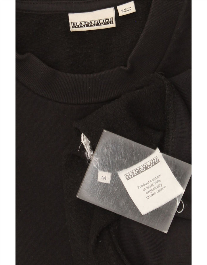 Napapijri Hombre Sudadera Gráfica Jumper Medium Negro Algodón