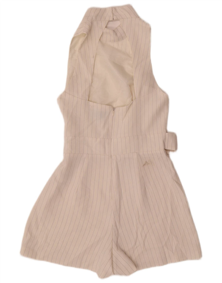 TOPSHOP Mono corto sin mangas para mujer UK 8 Pequeño Poliéster a rayas blancas