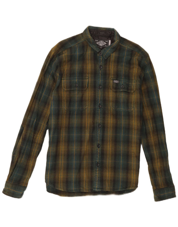 Superdry Mens Classic Fit Lumberjack Flannel Shirt XL Green Check Cotton