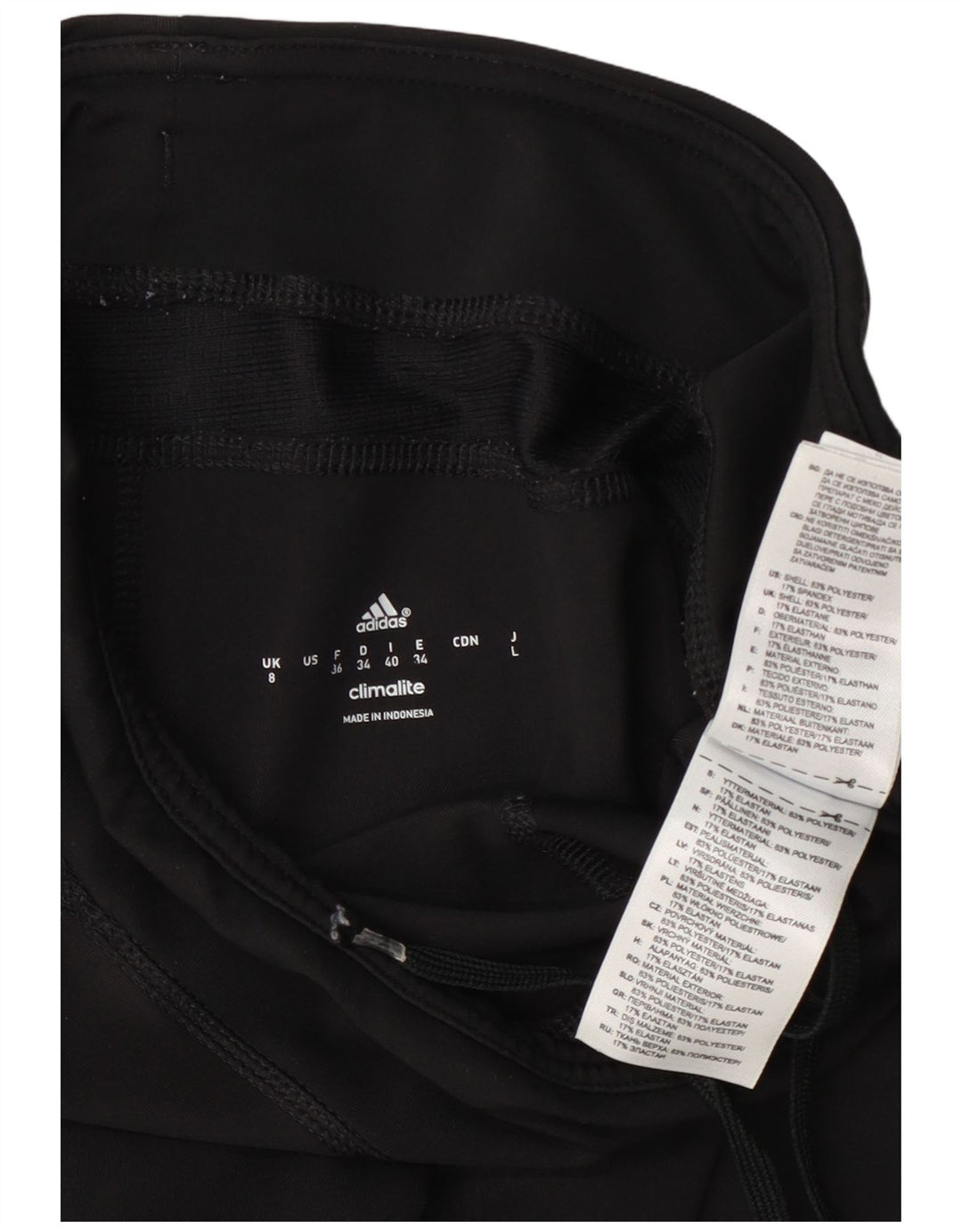 Adidas Climalite Capri Leggings para mujer UK 8 Pequeño Poliéster negro