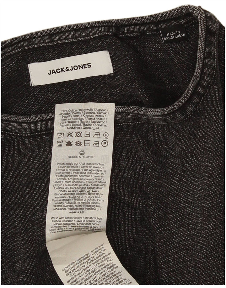 Jack & Jones Hombre Top Manga Larga Algodón Gris Medio
