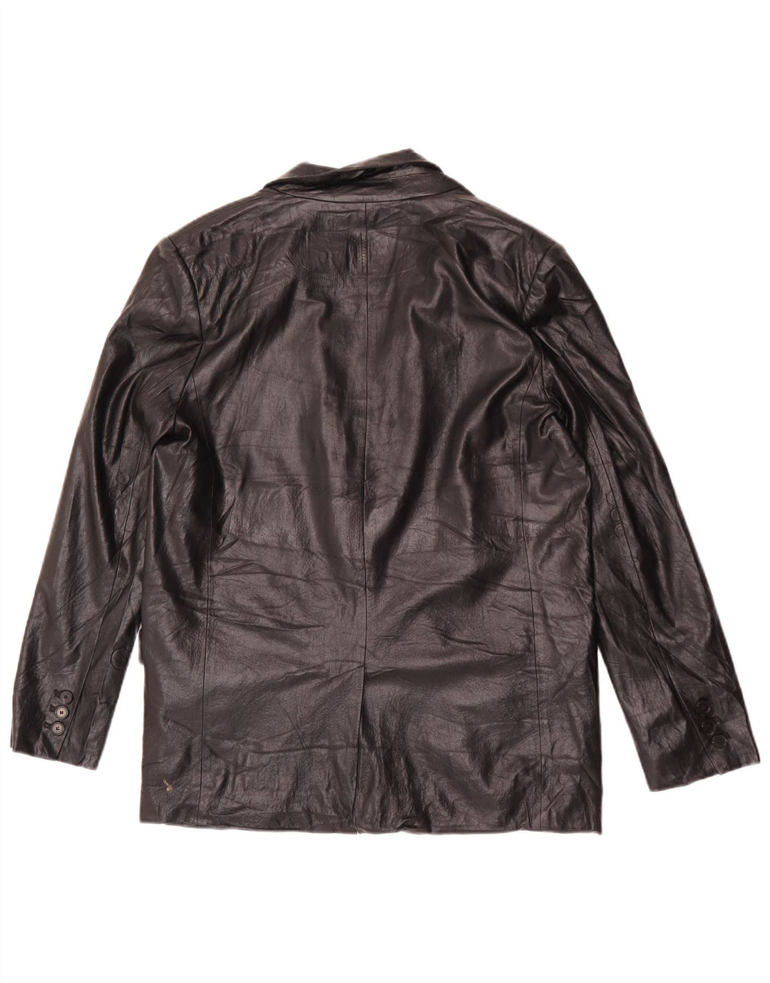 Zara Chaqueta Blazer De Piel Sintética Con 1 Botón Para Mujer UK 44 Medium Black
