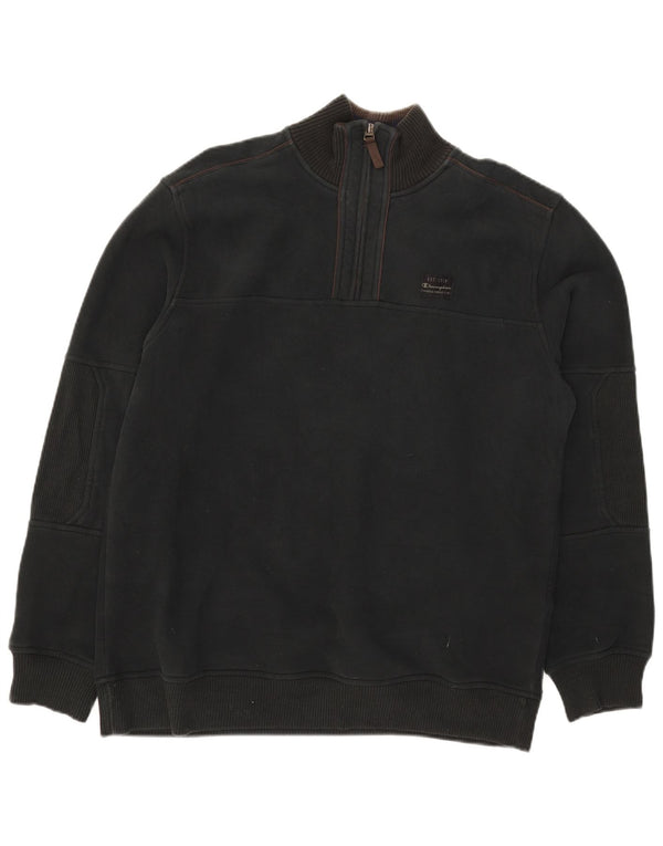 Champion Sudadera con cuello con cremallera para hombre Jumper XL Algodón negro