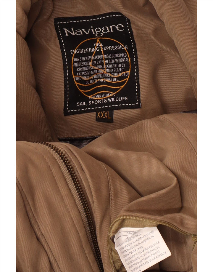Navigare Mens Utility Jacket UK 46 3XL Brown Polyester