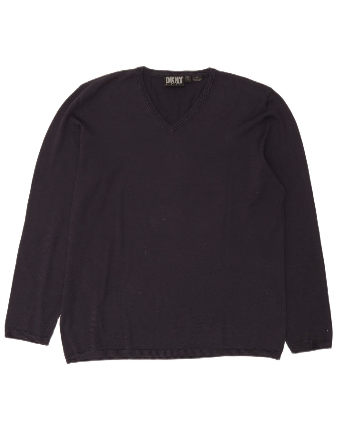 Dkny Jersey Con Cuello En V Para Hombre XL Seda Azul Marino