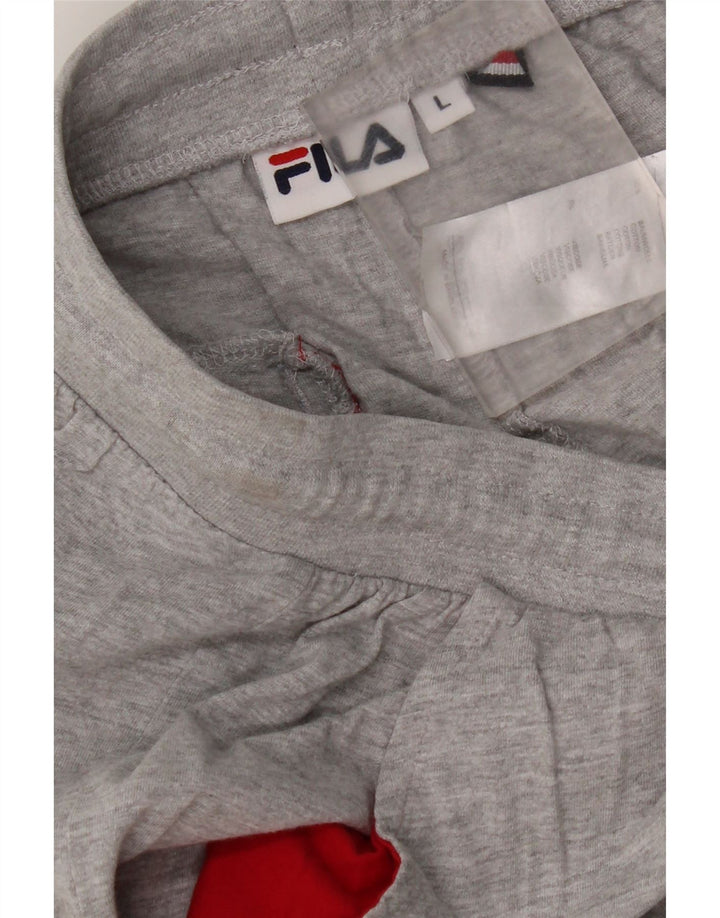 Fila Hombre Pantalones De Chándal Joggers Grande Gris Algodón