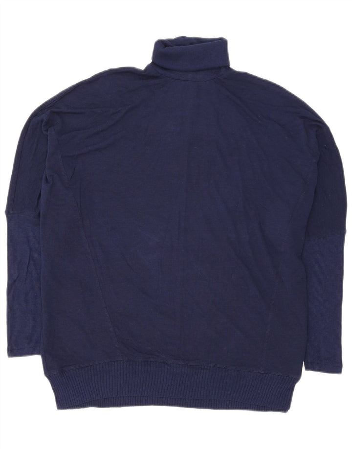 Zara Mujer Oversize Roll Neck Jumper Sweater UK 10 Small Azul Marino
