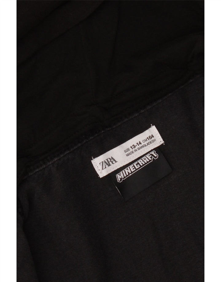 Zara Chaqueta vaquera con capucha y gráfico para niño 13-14 años Negro