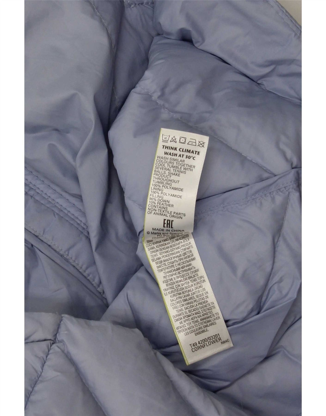 Marks & Spencer Chaqueta acolchada para mujer UK 40 Poliamida azul medio