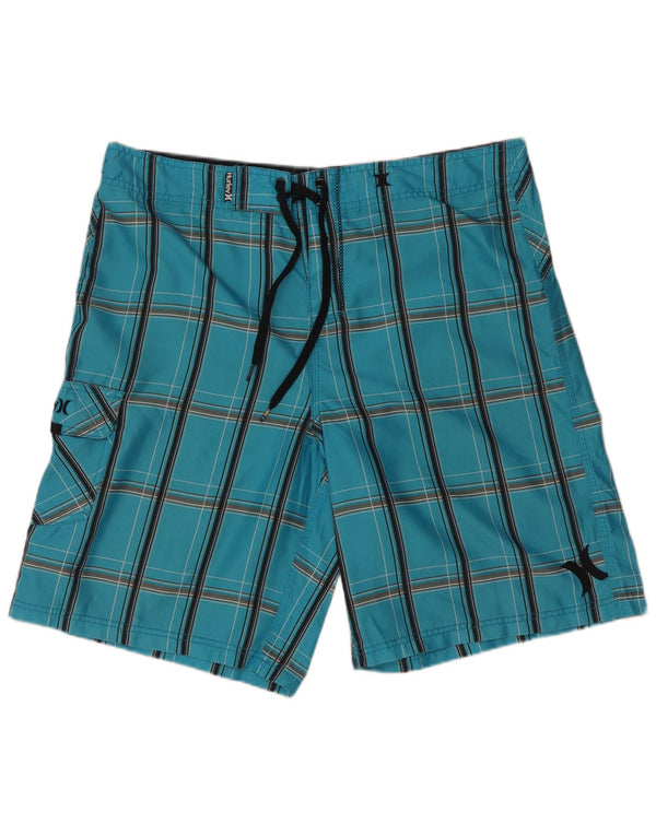 Hurley Bañador Corto Para Hombre Large Blue Check Poliéster