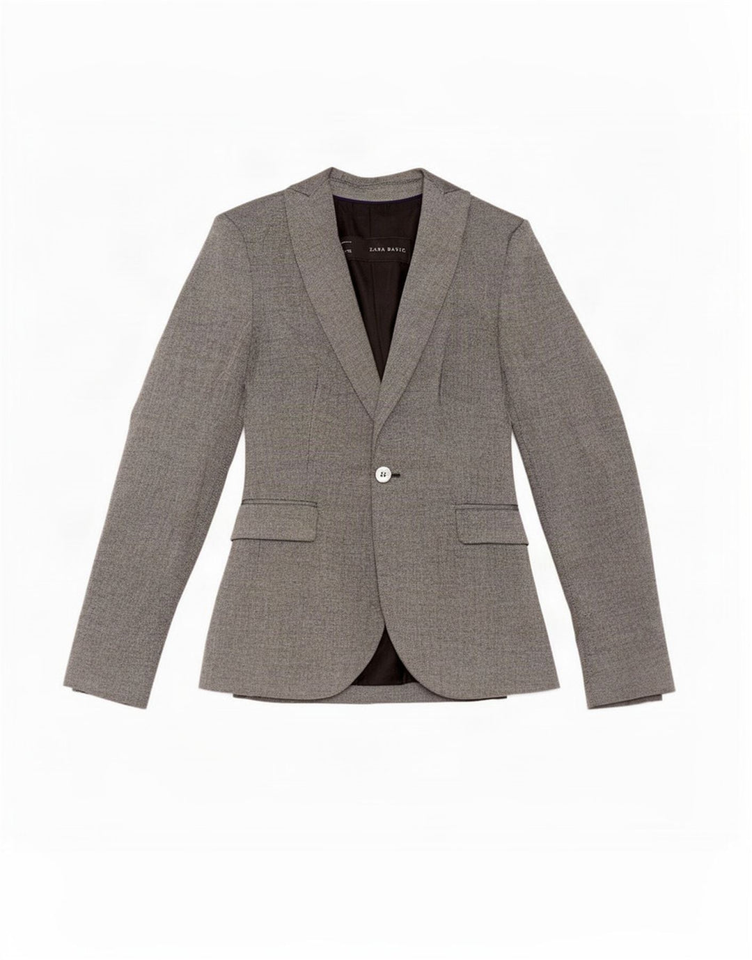 Zara Chaqueta tipo blazer con 1 botón para mujer UK 6 XS Poliéster gris