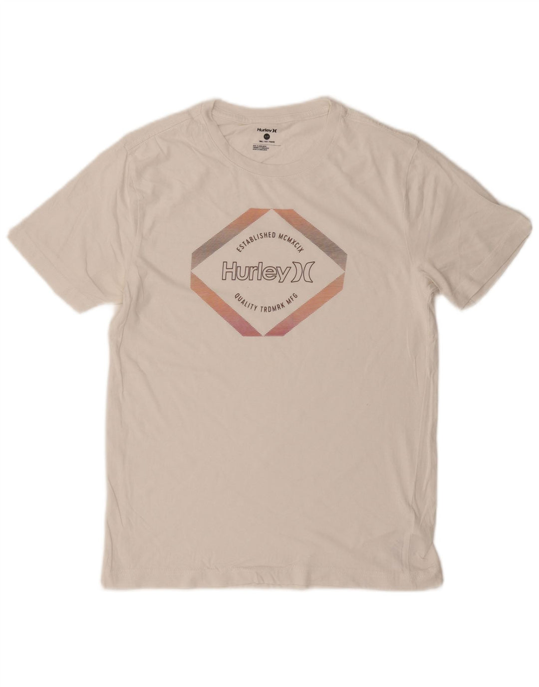 Hurley - Camiseta gráfica para hombre, talla pequeña, algodón blanco