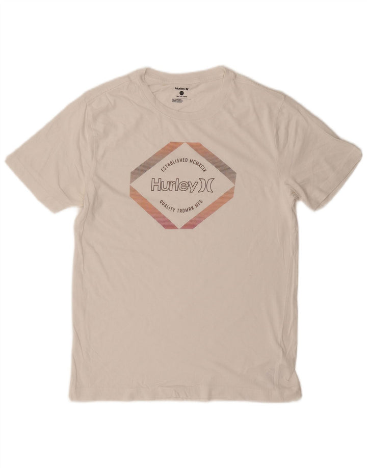 Hurley - Camiseta gráfica para hombre, talla pequeña, algodón blanco