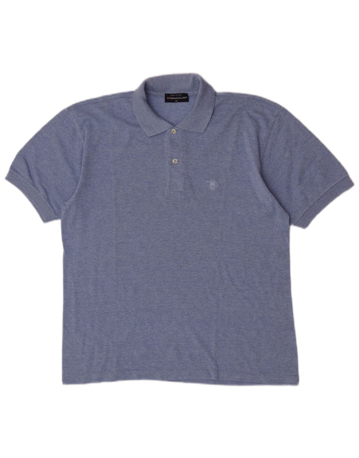 Gymnasium Polo De Manga Corta Para Hombre Azul Medio