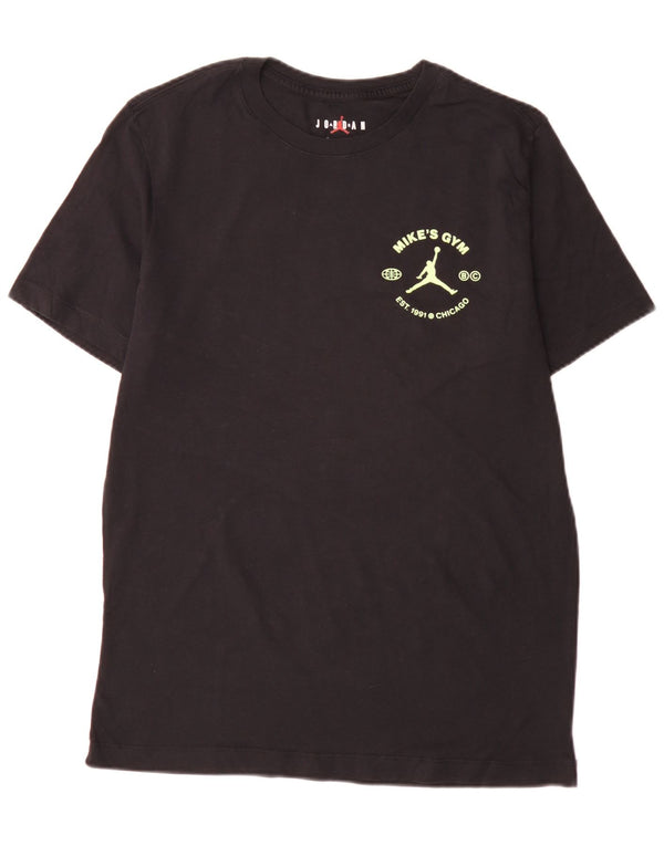 Jordan Camiseta con gráfico regular para hombre Top deportivo de algodón negro mediano