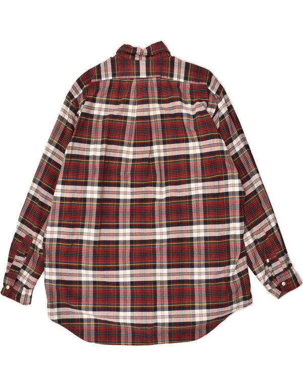 RALPH LAUREN Mens Shirt Large Red Check Cotton