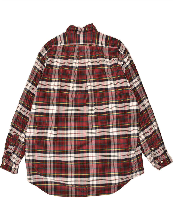 RALPH LAUREN Camisa de hombre grande de algodón a cuadros rojos