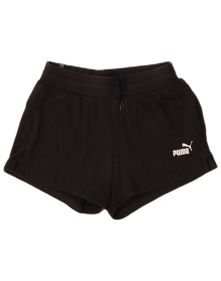 Puma - Pantalones cortos deportivos para mujer, talla 40, algodón negro mediano