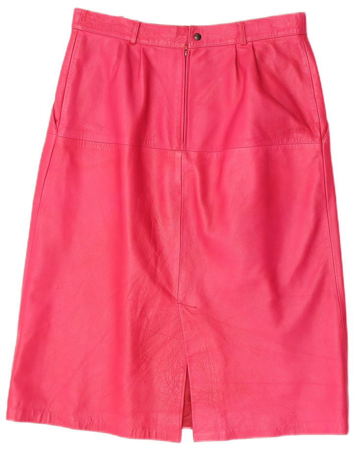 Falda de cuero vintage para mujer W30 cuero rosa medio