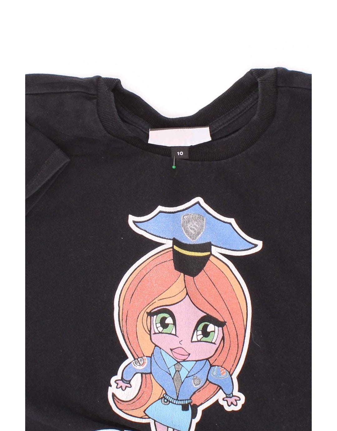 Blauer Camiseta gráfica para niña 9-10 años Negro