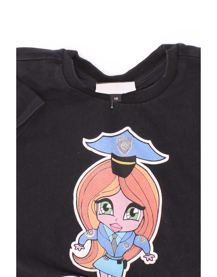 Blauer Camiseta gráfica para niña 9-10 años Negro