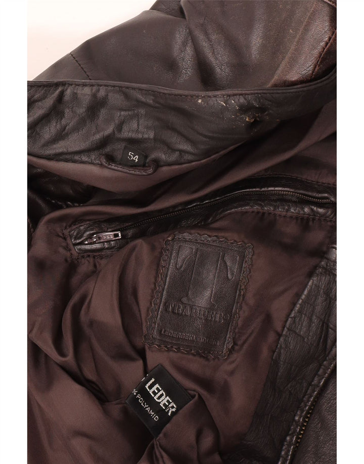 Trapper Chaqueta de cuero para hombre IT 54 2XL Cuero marrón