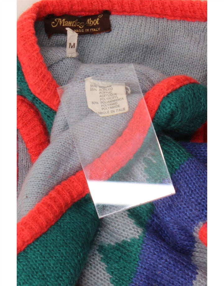 MAURICE ABOT Suéter tipo cárdigan para mujer UK 14 Mediano Rayas multicolores