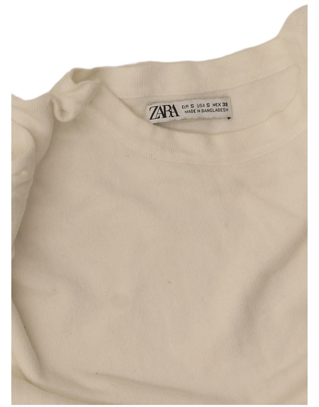 Zara Hombre Jersey De Cuello Redondo Jersey Pequeño Blanco