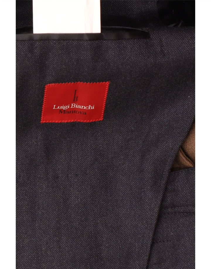 LUIGI BIANCHI Chaqueta tipo blazer larga para hombre IT 48 Medium Navy Blue Classic