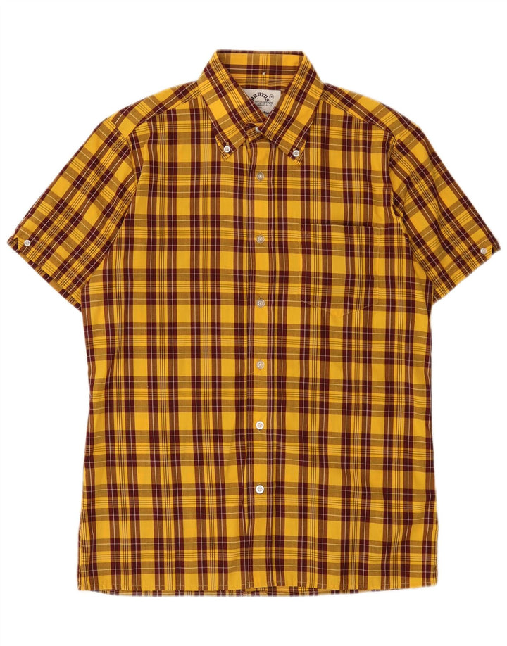 Camisa Dr Martens Hombre Manga Corta Poliéster Cuadros Amarillo Medio