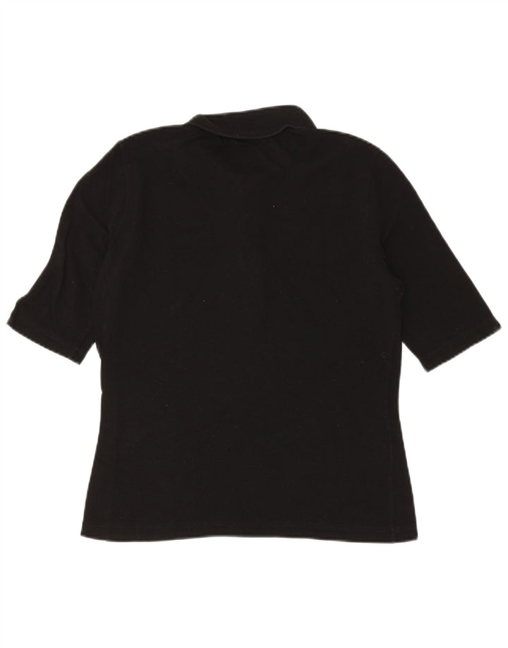 Polo Lacoste Mujer Talla 42 Grande Algodón Negro
