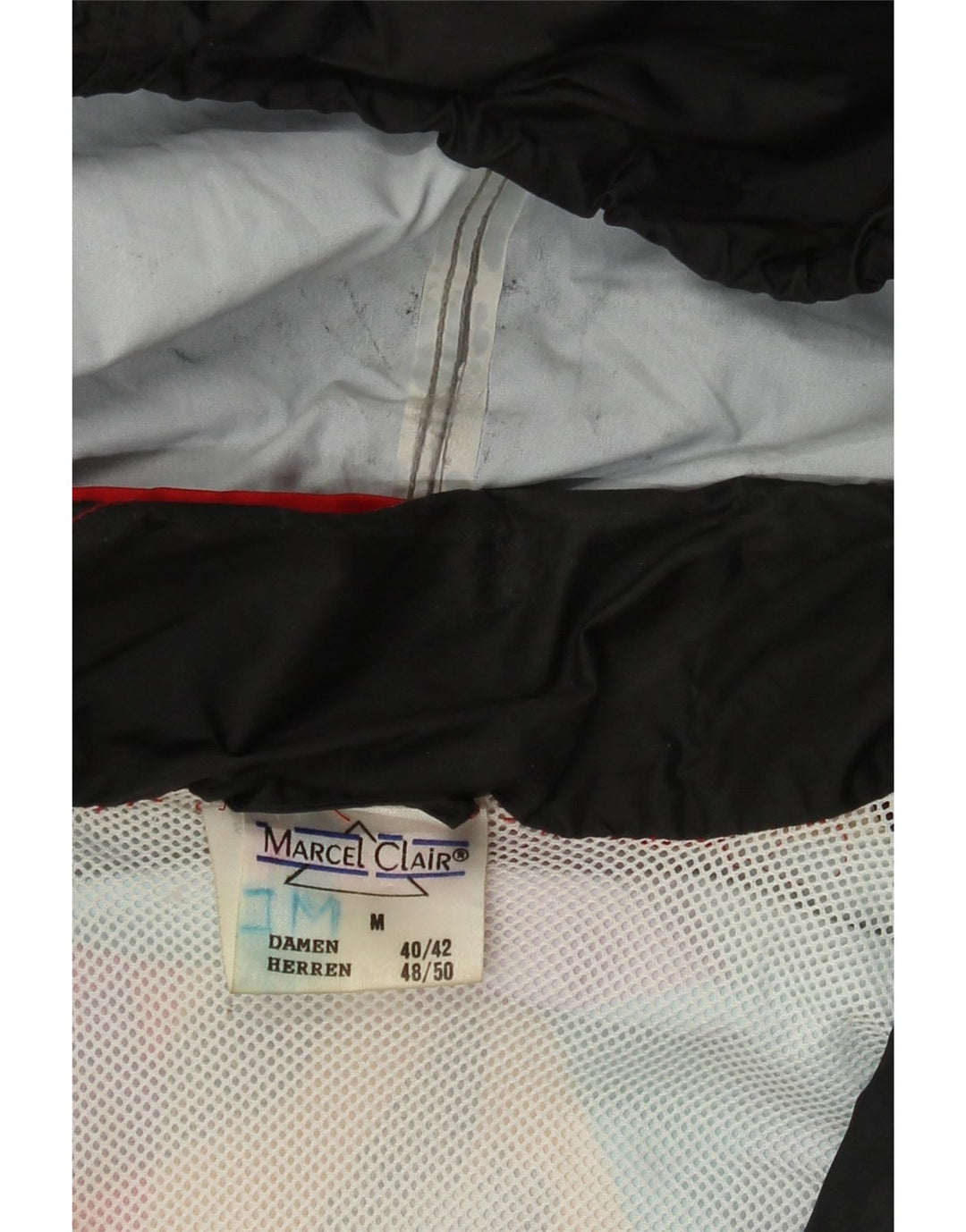 MARCEL CLAIR Chaqueta impermeable con capucha y ajuste holgado para hombre UK 38 Medium Black