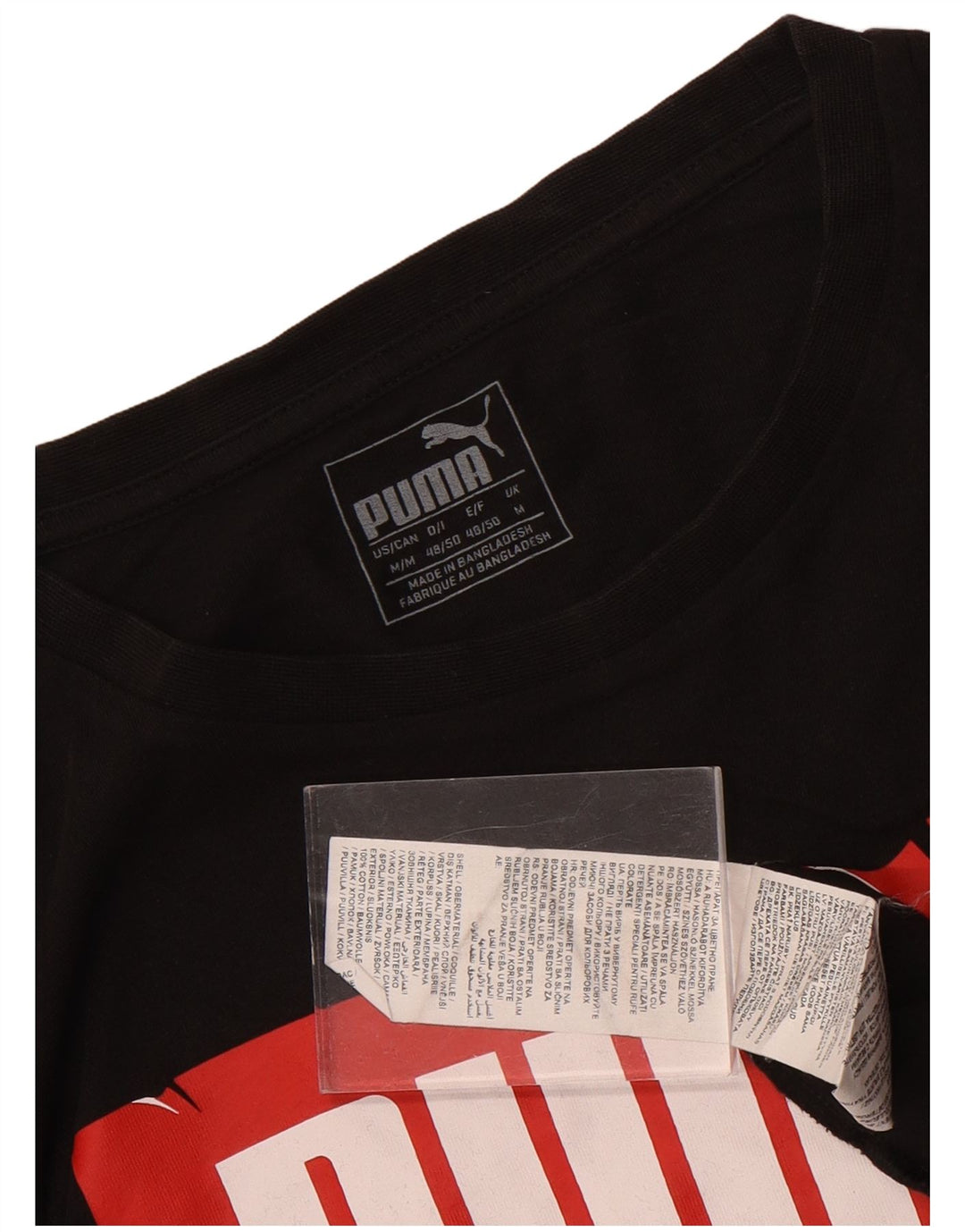 Puma Camiseta gráfica para hombre Top Medium Black Cotton