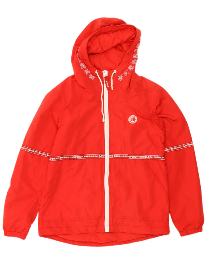 SUPERDRY Womens Oversized Graphic Windbreaker Jacket UK 8 Small  Red