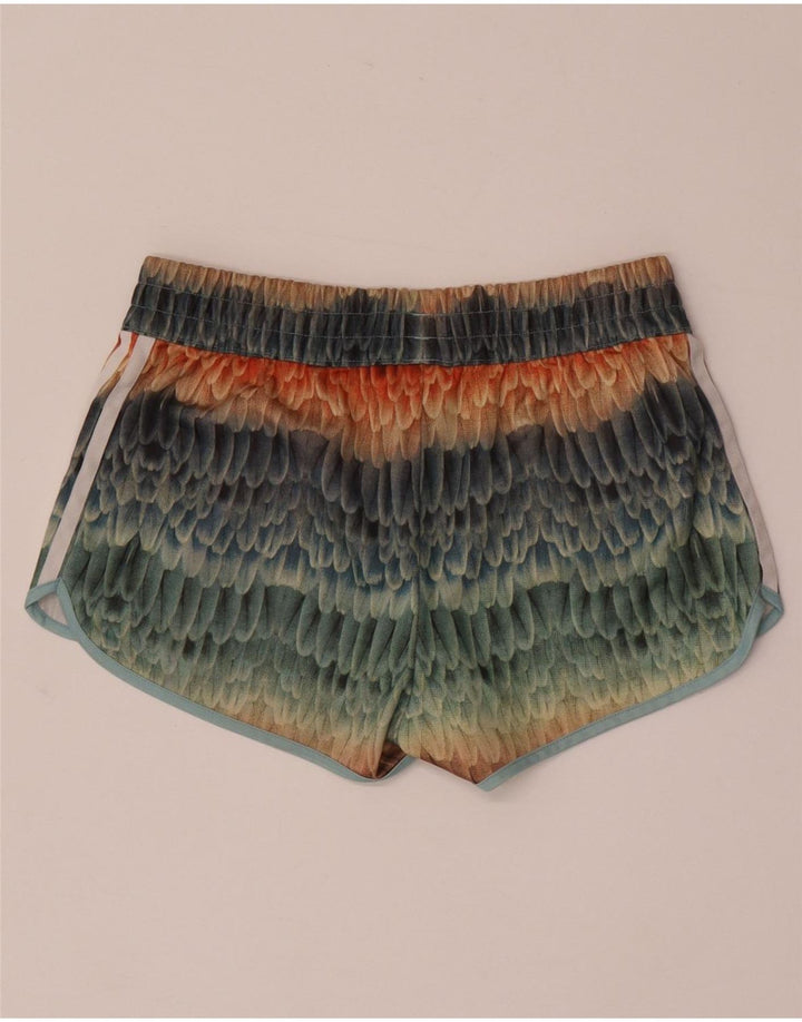 Adidas - Pantalones cortos deportivos con estampado abstracto para mujer, talla 8, talla pequeña, multicolor