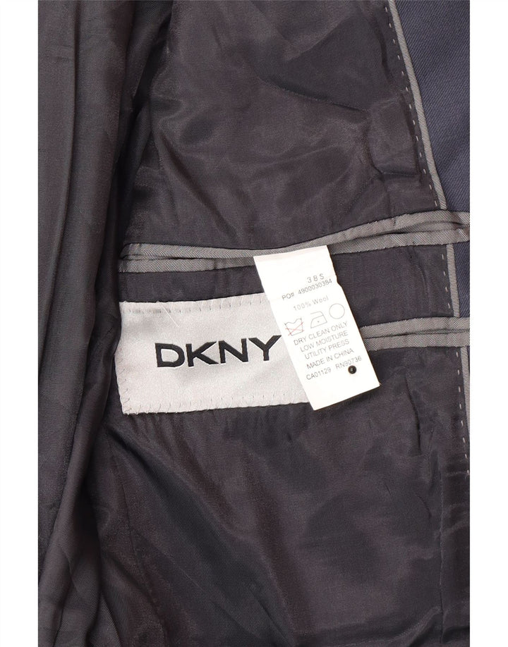 Dkny Chaqueta tipo blazer de 2 botones para hombre UK 38 Mediana lana azul marino